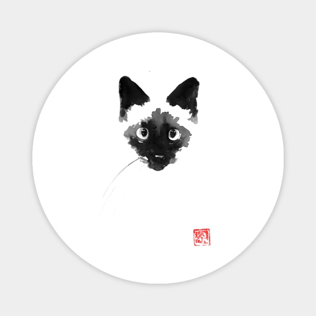 cat siamese Magnet by pechane